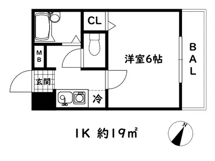 シャルマンコート東灘(1K/4階)の間取り写真