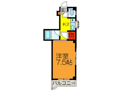 コムズMAY(1K/3階)の間取り写真