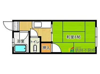 パークサイドヒノクマ(1K/1階)の間取り写真