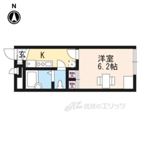 レオパレスMOON LIGHT(1K/2階)の間取り写真