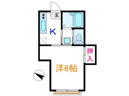 サリオカーラ(1K/1階)の間取り写真