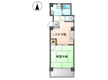第一エンゼルビル(1LDK/4階)の間取り写真