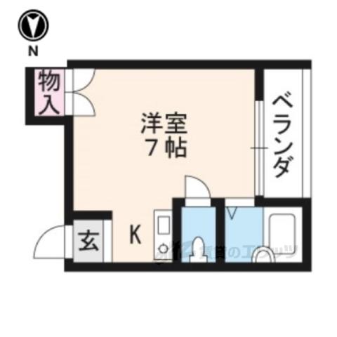 Mフラット(ワンルーム/2階)の間取り写真