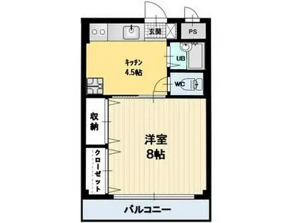 SOLAIRE KEN(1K/2階)の間取り写真