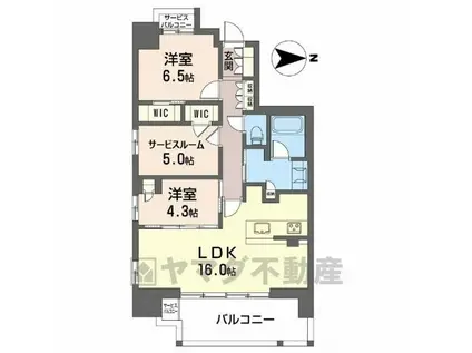 クレヴィア池田(3LDK/11階)の間取り写真