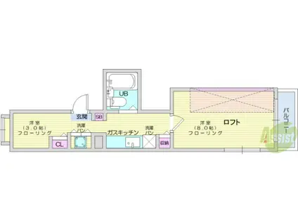 メゾンナバタ一番町(2K/5階)の間取り写真