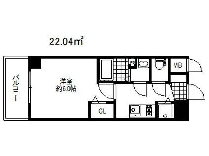 プレサンスコウベシフォン(1K/5階)の間取り写真
