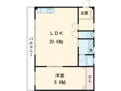 エスペランサA(1LDK/2階)の間取り写真