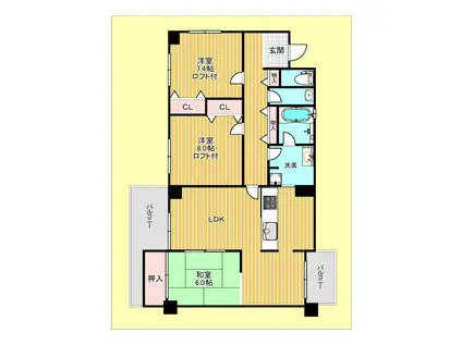 ハセはなみずき(3LDK/3階)の間取り写真