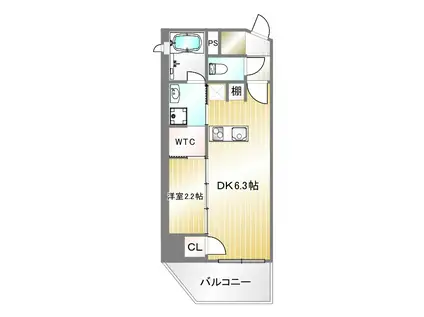 ネクストステージ神戸元町(1DK/11階)の間取り写真