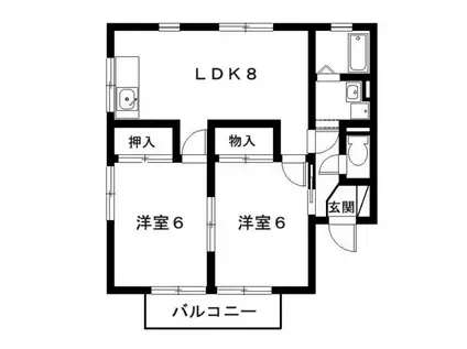 ハートホームII(2LDK/1階)の間取り写真