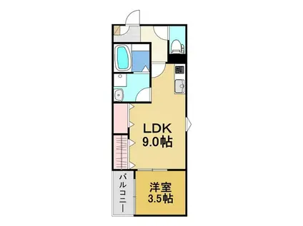 LECOCON四日市VII(1LDK/3階)の間取り写真