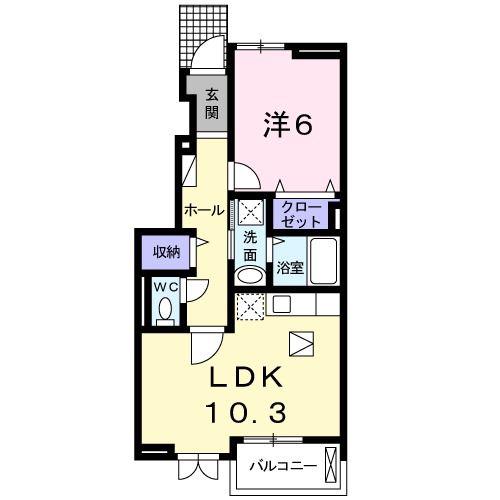 ガーデンハイツ(1LDK/1階)の間取り写真