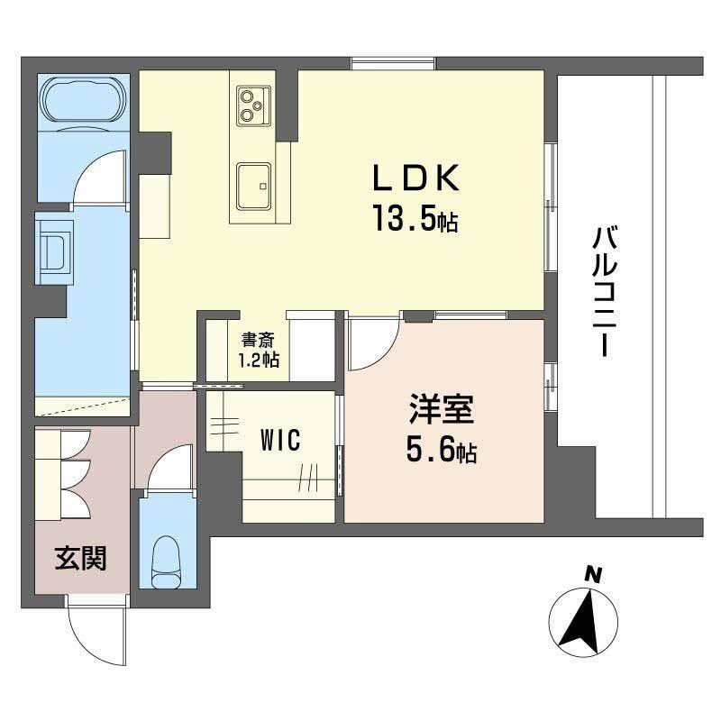 LUANA KAMISUGI(1LDK/3階)の間取り写真