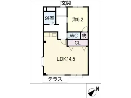 エルディム新栄(1LDK/1階)の間取り写真