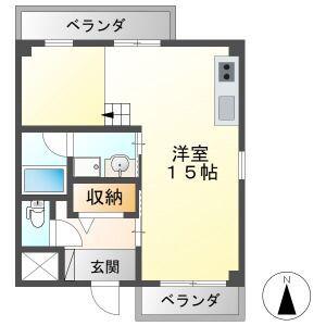 CASA FELICE(ワンルーム/2階)の間取り写真