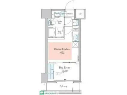 アーバネックス深川木場(1DK/9階)の間取り写真