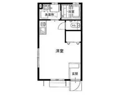 シャンブルエス(ワンルーム/1階)の間取り写真