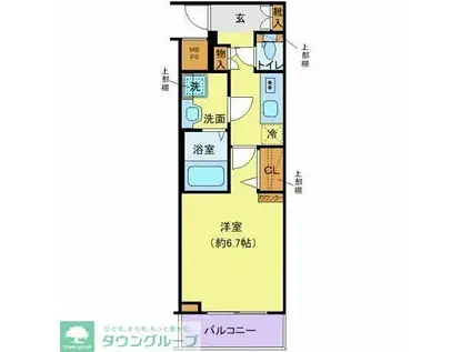 クレヴィスタ立石(1K/4階)の間取り写真