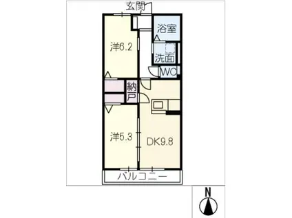 HEIM MAISON庄内通駅東 D棟(2SDK/3階)の間取り写真