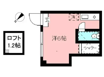 京王線 聖蹟桜ケ丘駅 徒歩8分 2階建 築21年(ワンルーム/1階)の間取り写真