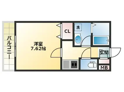 アリエッタ平野(1K/2階)の間取り写真