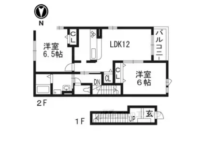 アロッジオ東沢1(2LDK/2階)の間取り写真