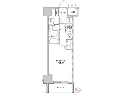 レグゼ赤羽(1K/10階)の間取り写真