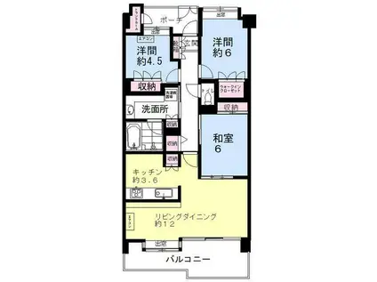 メゾン・グランツ藤枝(3LDK/4階)の間取り写真