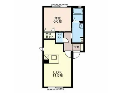 AC半田・I(1LDK/2階)の間取り写真