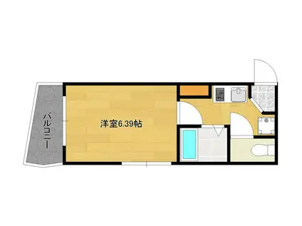 ハッピー稲野マンション(1K/2階)の間取り写真