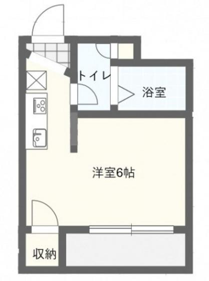 レファインド岡山(ワンルーム/4階)の間取り写真