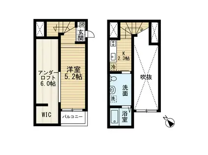 カーサ・ティエラ(1K/2階)の間取り写真