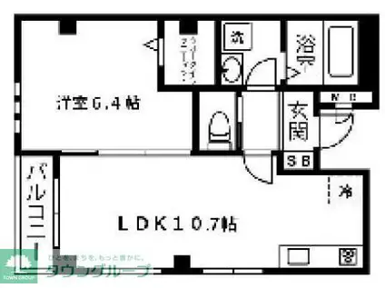 RUANG(1LDK/1階)の間取り写真