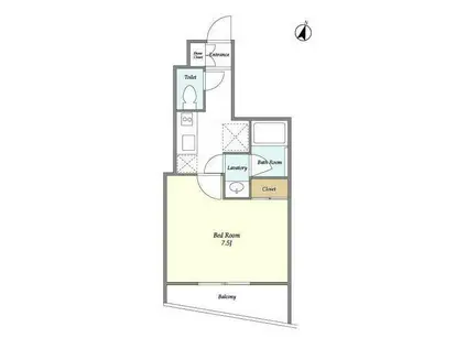 ディームス東新宿(1K/5階)の間取り写真