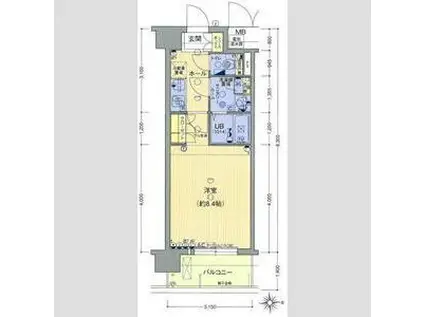 LUMINOUS新大阪(1K/4階)の間取り写真
