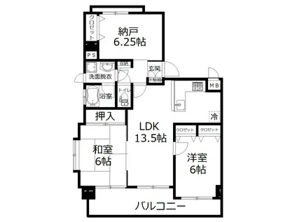 エスポワール正本(2SLDK/5階)の間取り写真