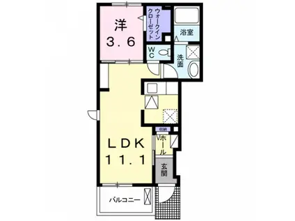 プレストーラII(1LDK/1階)の間取り写真