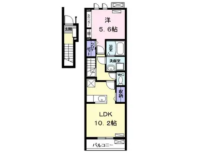 ベル シティー II(1LDK/2階)の間取り写真