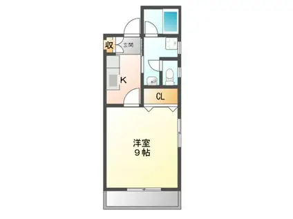 エスポワール(1K/1階)の間取り写真