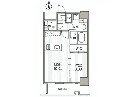 シーズンフラッツ両国サウス(1LDK/9階)の間取り写真