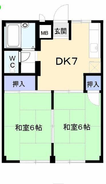 シティハイツ遠藤(2K/2階)の間取り写真