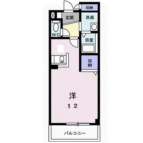 ローズマリー(ワンルーム/3階)の間取り写真