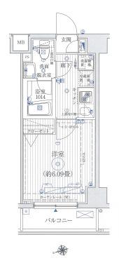リライア東京イーストレジデンス(1K/5階)の間取り写真