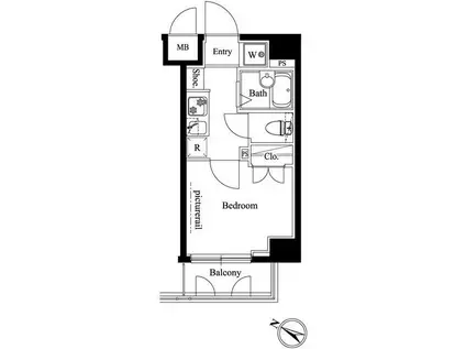 ヴェルト横濱石川町II(1K/7階)の間取り写真