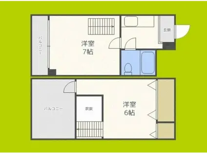 アベニュー岸里(2K/5階)の間取り写真