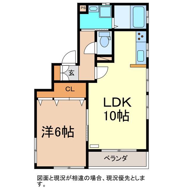 SQUARE05(1LDK/3階)の間取り写真