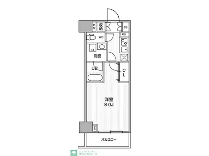 ジェノヴィア南千住IVスカイガーデン(1K/3階)の間取り写真