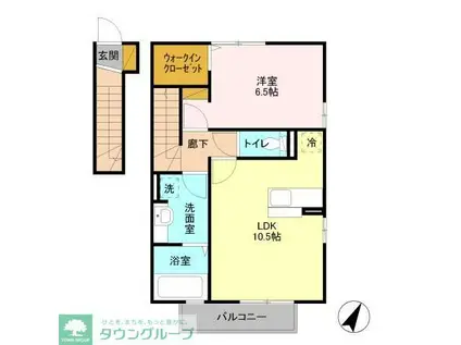 コーポ小野参番館(1LDK/2階)の間取り写真