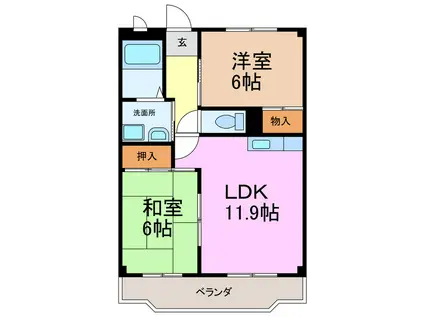 フォレストサイドK-I(2LDK/1階)の間取り写真